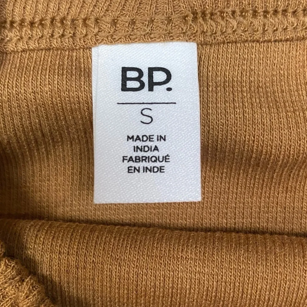 Nwt | BP. Picot Trim Cotton Blend Rib Bodysuit in Tan Dale Size Small & Medium - Picture 5 of 6